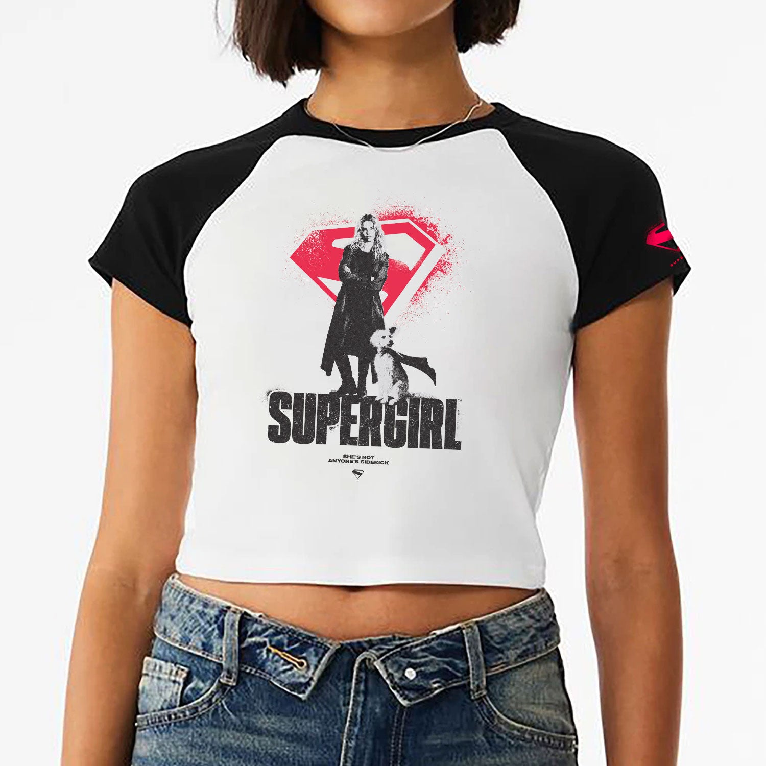Supergirl (2026) Nobody’s Sidekick Crop Baseball Women's T-shirt