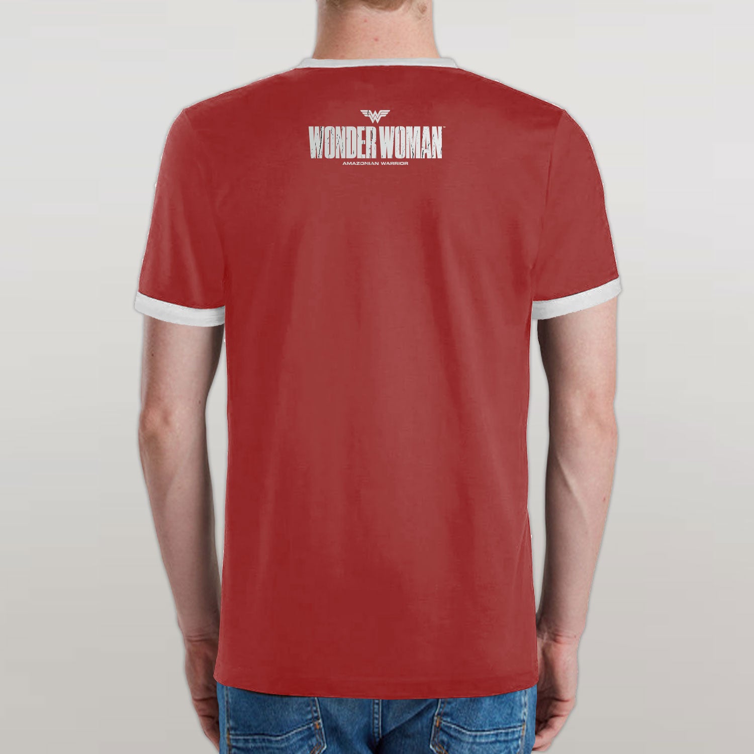 Wonder Woman Cracked Classic Emblem Ringer Unisex T-Shirt EV-DC Comics