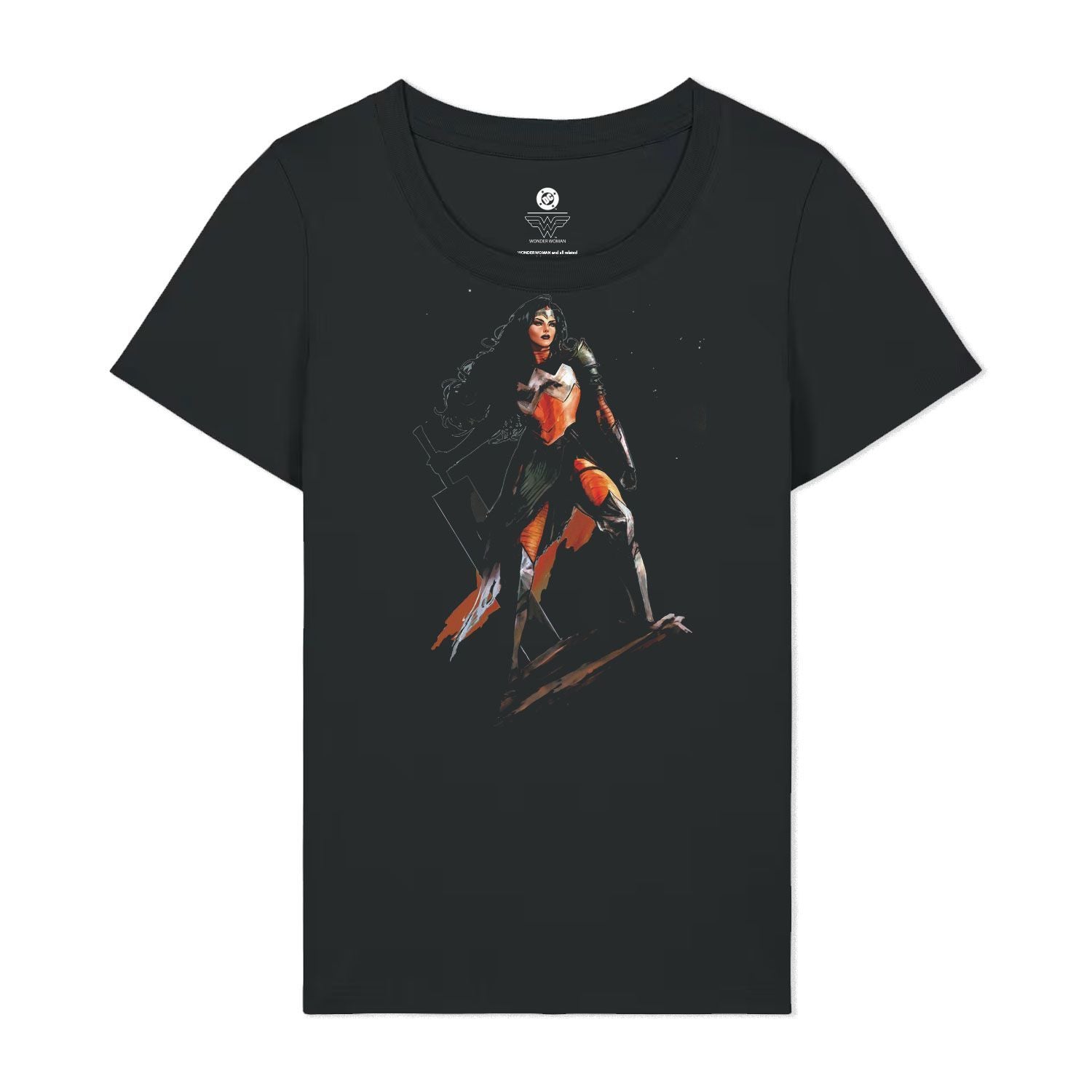 Black Printed T-shirt Front