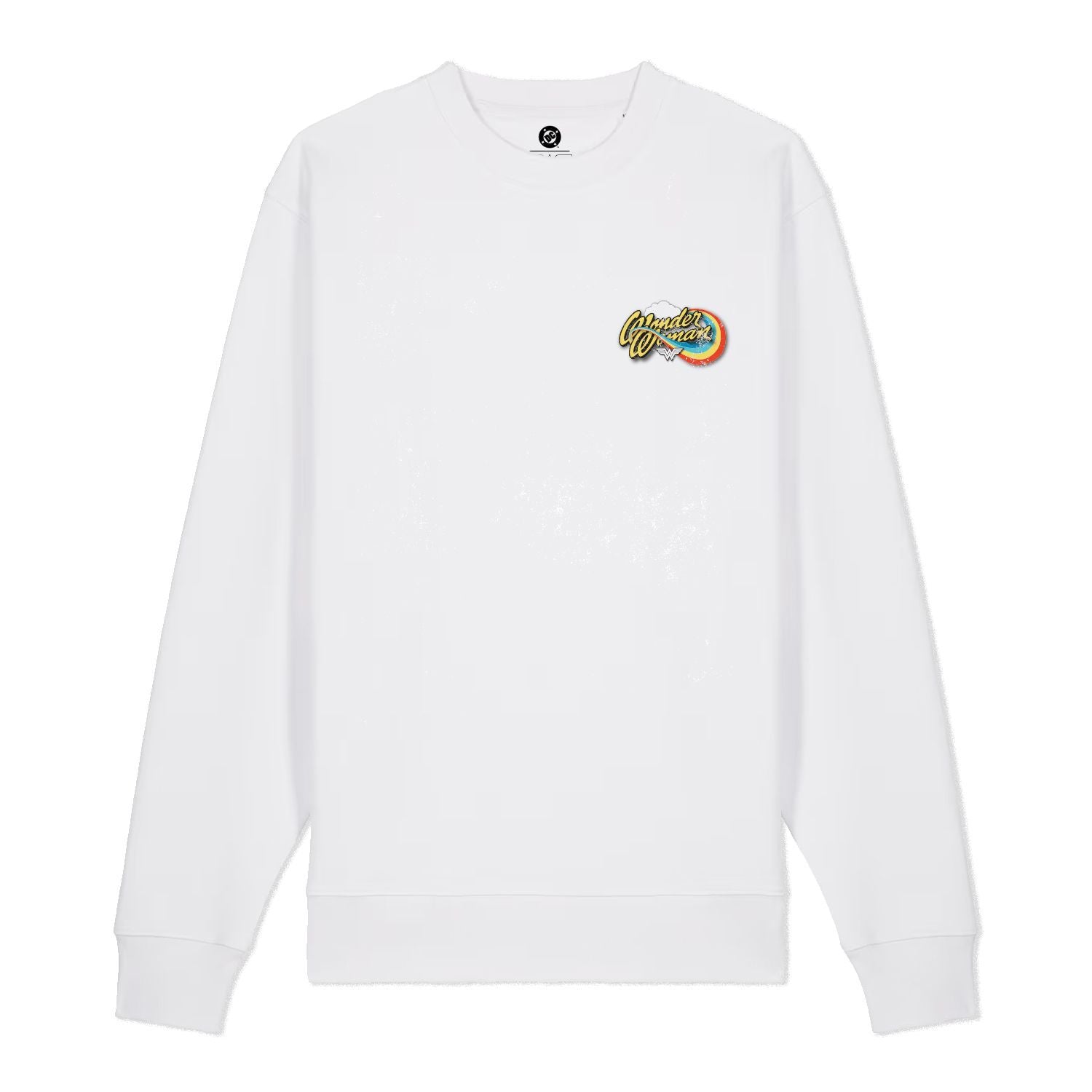 White Printed Sweater Front