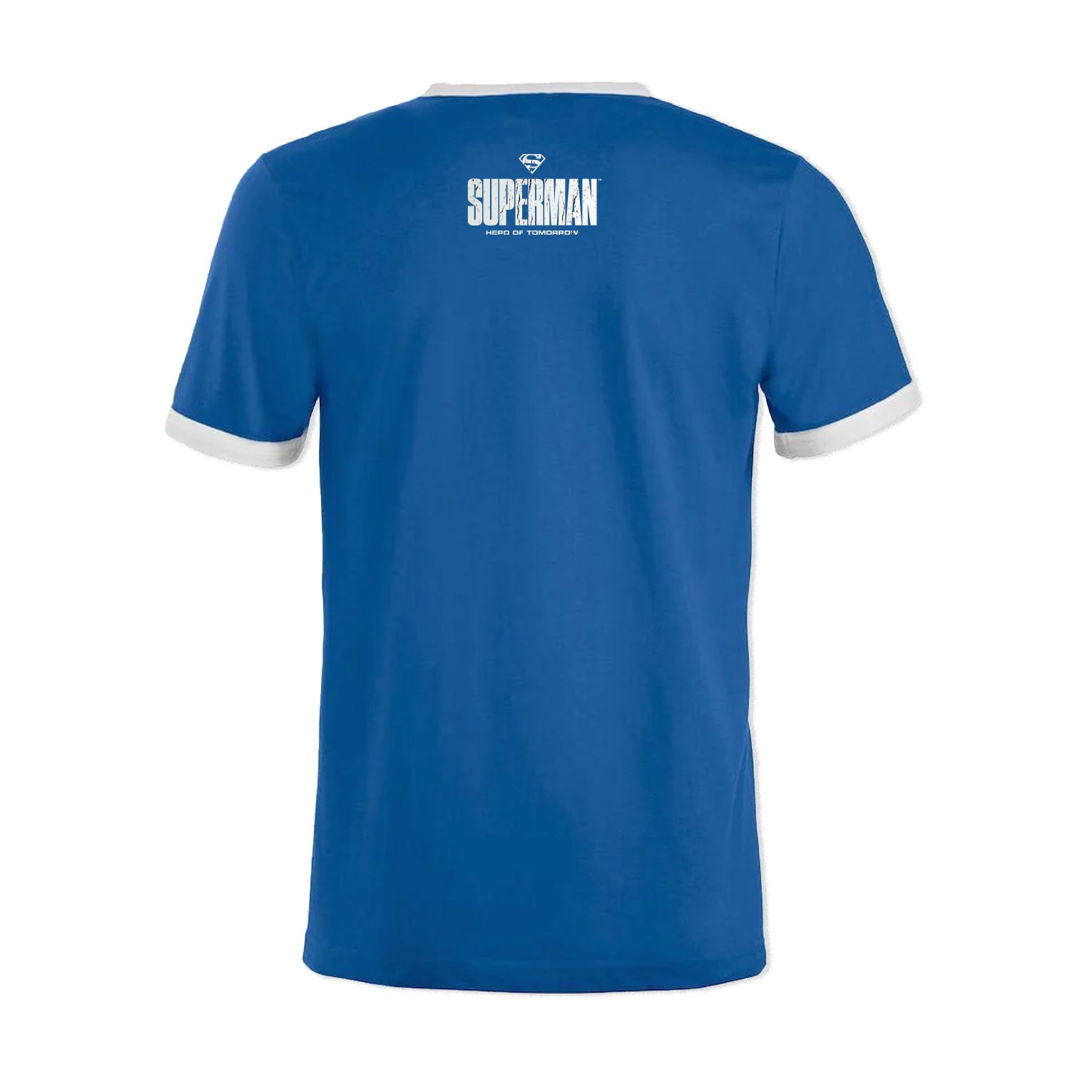 Superman Cracked Classic Emblem Ringer Unisex T-Shirt EV-DC Comics