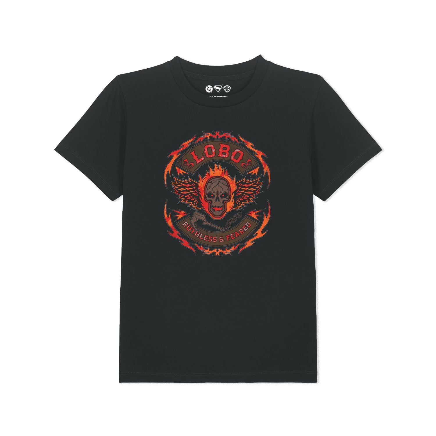 Black Printed Kids T-Shirt Front