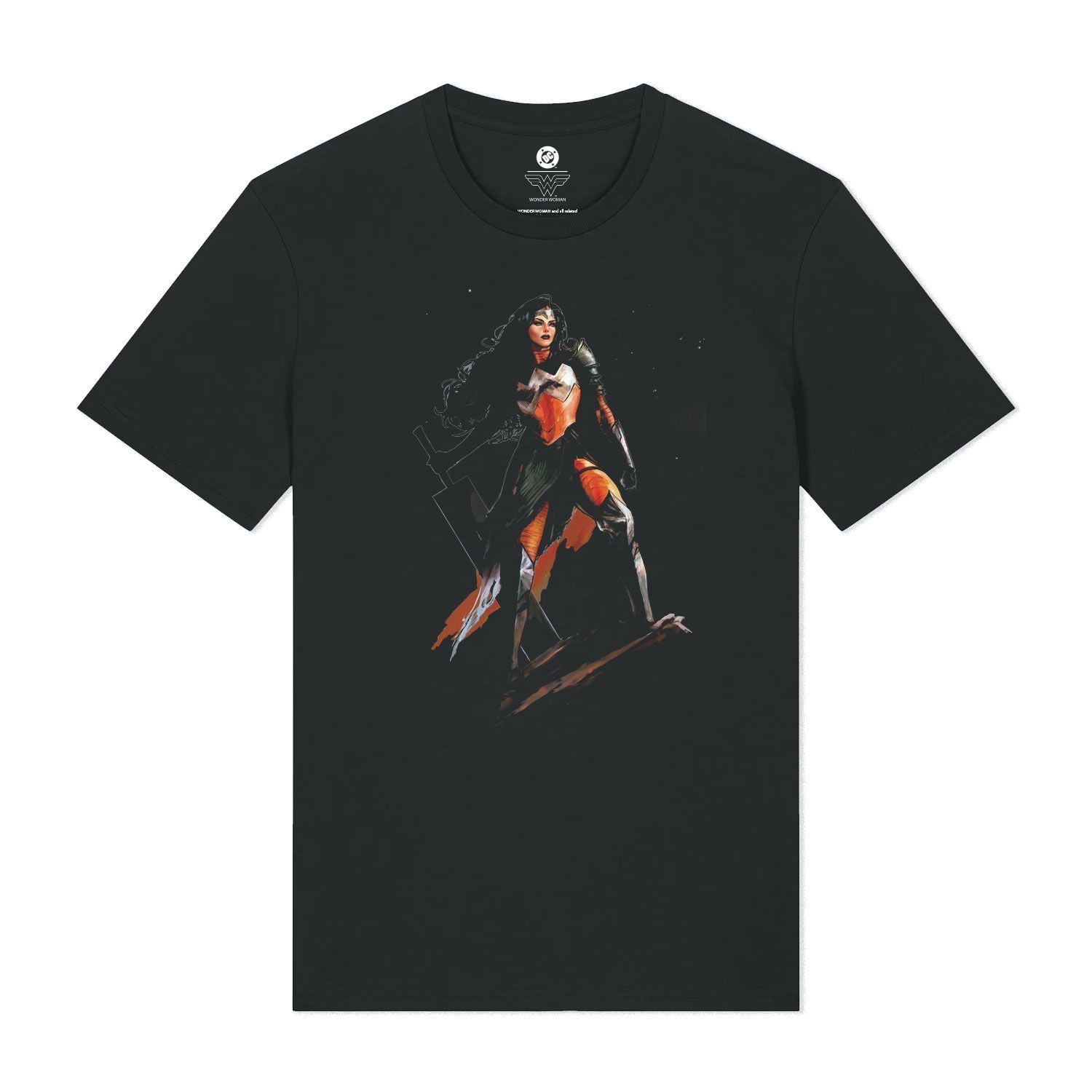 Black Printed T-shirt Front